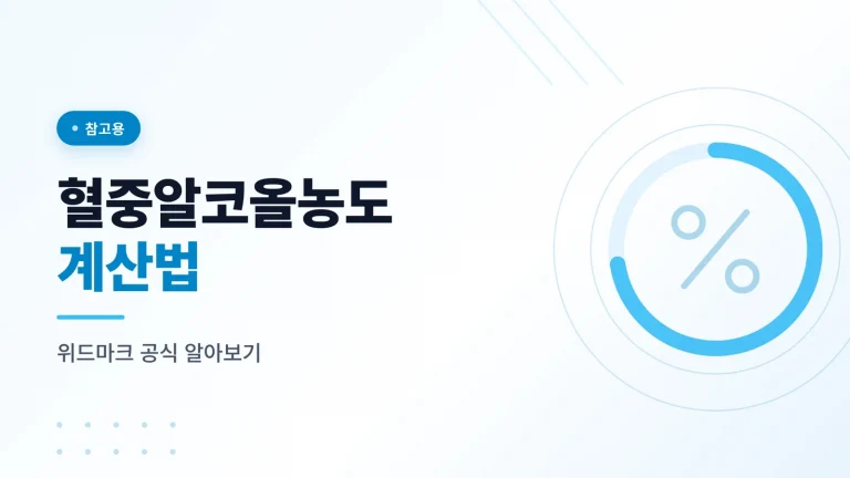 혈중알코올농도 계산법 관련 이미지